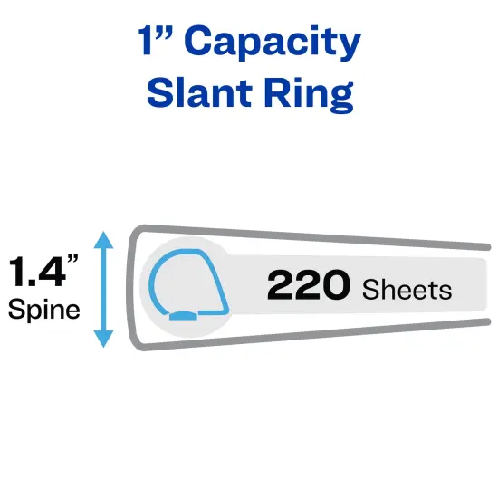 Avery 1" Durable View 3 Ring Binders, Slant Rings, 220-Sheet Capacity, Blue, 4 Pack (17705) {2}