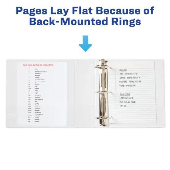 Avery Durable Clear View 3 Ring Binders, 3 Inch Binder Rings, 4 White Binders (09203) {6}