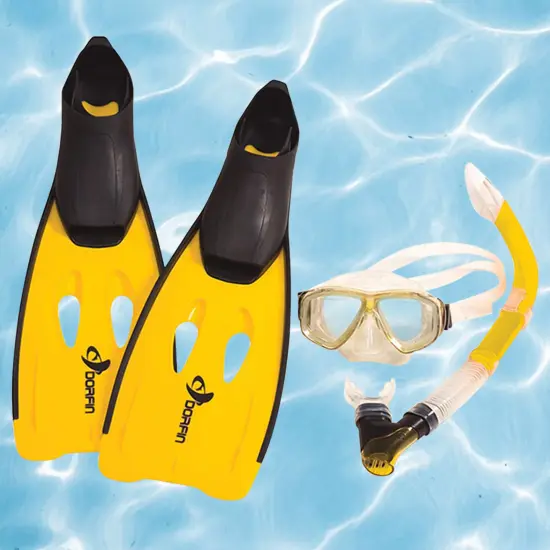 Pool Central 3pc Yellow and Black Pro Swimming Pool Snorkeling Set 18.5" - Extra Small {3}