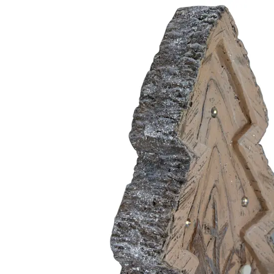 Northlight LED Lighted Rustic Glitter Christmas Tree with Winter Scene - 20" White {4}