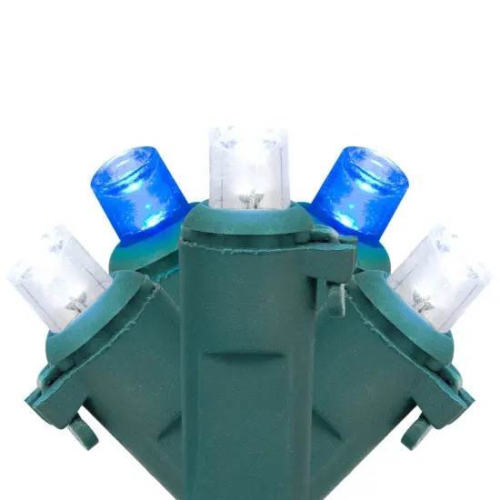 Northlight LED Wide Angle Christmas Lights - Blue and White - 16.25' Green Wire - 50ct {3}