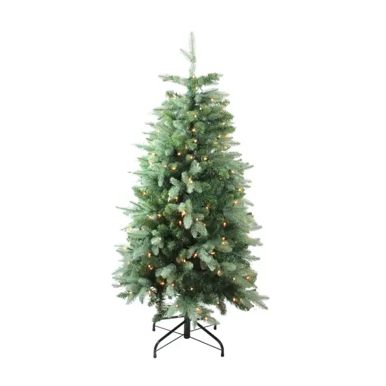 Northlight Real Touch&trade;️ Pre-Lit Washington Frasier Fir Artificial Christmas Tree - 4.5' - Clear Lights Green {1}