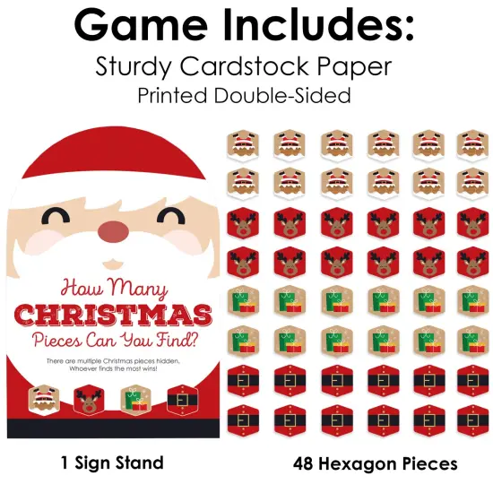 Big Dot of Happiness Jolly Santa Claus - Christmas Party Scavenger Hunt - 1 Stand and 48 Game Pieces - Hide and Find Game {6}