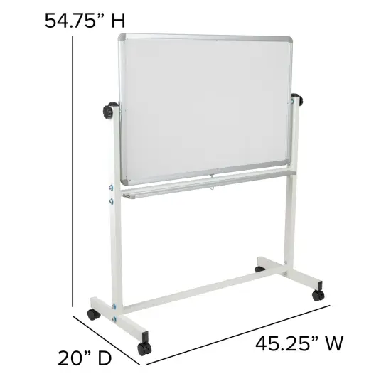 Emma and Oliver Double-Sided Mobile White Board Stand with Pen Tray {5}