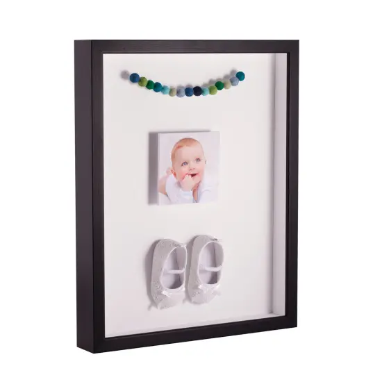 ArtToFrames 12x24 Inch Shadow Box Picture Frame, with a Satin Black Tall 1.00" Wide Shadowbox frame and Super White Mat Backing (4654) {2}