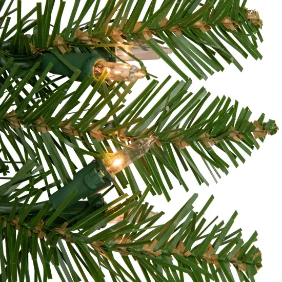 Northlight Pre-Lit Rockwood Pine Artificial Christmas Wreath - 48" - Clear Lights Green {3}