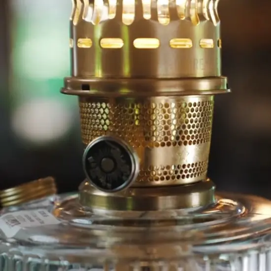 Aladdin Clear Over Emerald Lincoln Drape Table Oil Lamp with Summer Sunflower Shade (Brass Trim) {5}