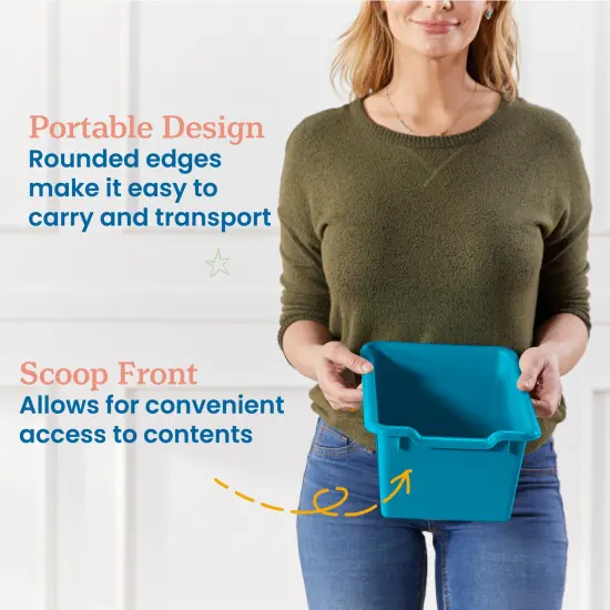 Streamline 5-Section Coat Locker with Scoop Front Storage Bins, Natural, Classroom Furniture Contemporary {6}