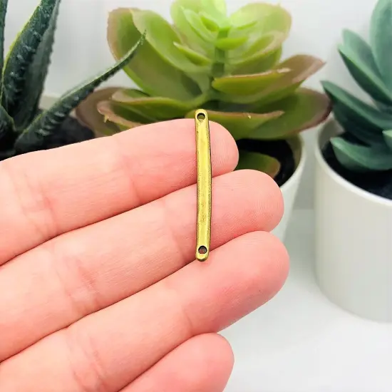 4, 20 or 50 Pieces: Bronze 33x3mm Simple Minimalist Bar Connectors {3}