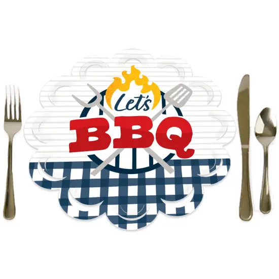 Big Dot of Happiness Fire Up the Grill - Summer BBQ Picnic Party Round Table Decorations - Paper Chargers - Place Setting For 12 {1}