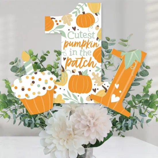 Big Dot of Happiness 1st Birthday Little Pumpkin - Fall First Birthday Party Centerpiece Sticks - Table Toppers - Set of 15 {1}