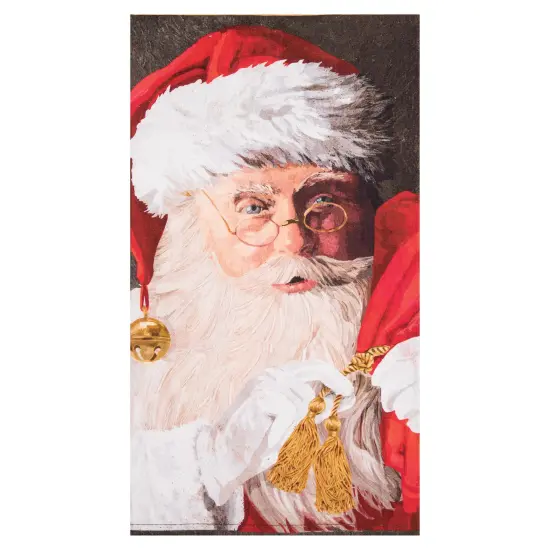 27" x 18" Printed Santa Claus & Toys Christmas Holiday Machine Washable Cotton Kitchen Dish Towel Decor Decoration {3}