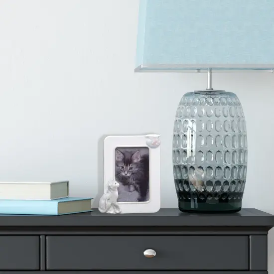 Roman Cat and Fish Bowl Porcelain Photo Frame - for 4" x 6" Photo - White {3}