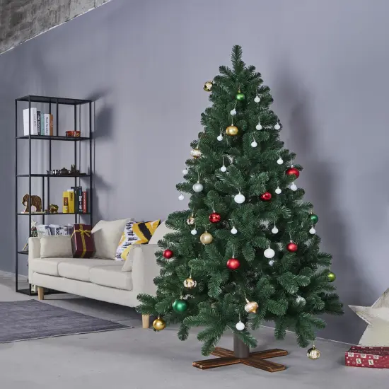 Northlight Light Wood Adjustable Artificial Christmas Tree Stand - For Trees up to 7.75ft Tall Brown {3}