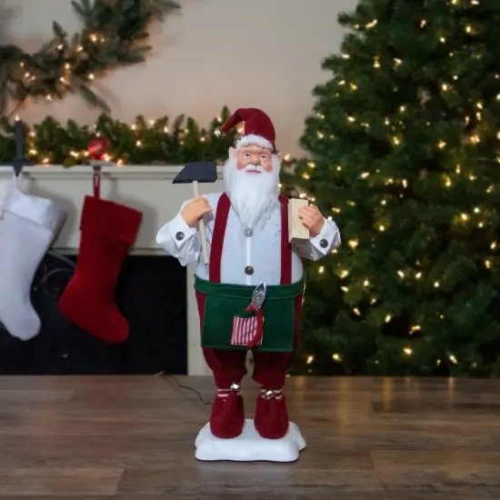 Northlight Santa's Workshop Elf Animated Standing Christmas Figure - 24" Red {3}