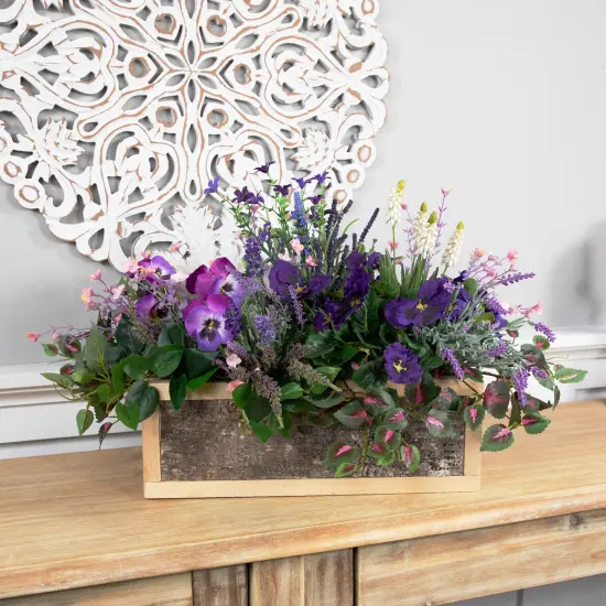 Northlight Rustic Wooden Storage Boxes- 15.5" - Set of 2 Beige {5}