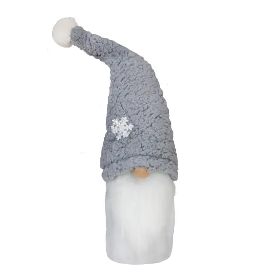 MeraVic 28" White and Gray Gnome With a High Pile Fleece Snowflake Bendable Winter Hat {1}