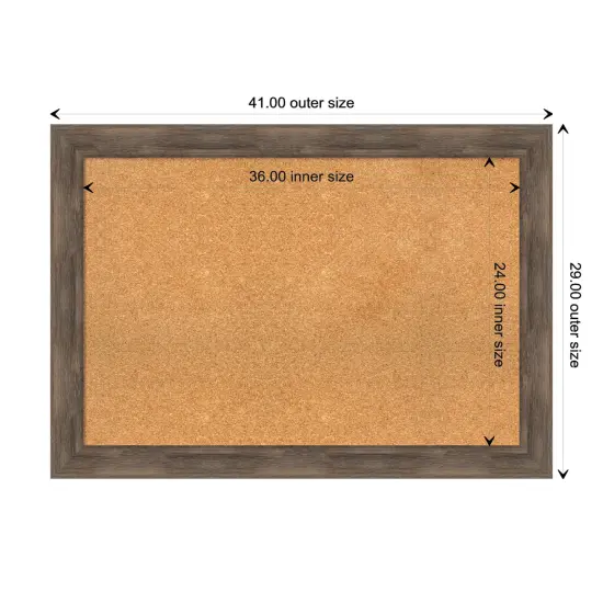 Hardwood Wood Framed Corkboard, Natural Cork Hardwood Mocha {3}