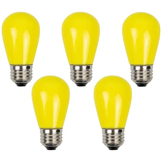 Northlight Opaque LED S14 Edison Style Christmas Replacement Bulbs - Yellow - Pack of 25 {6}