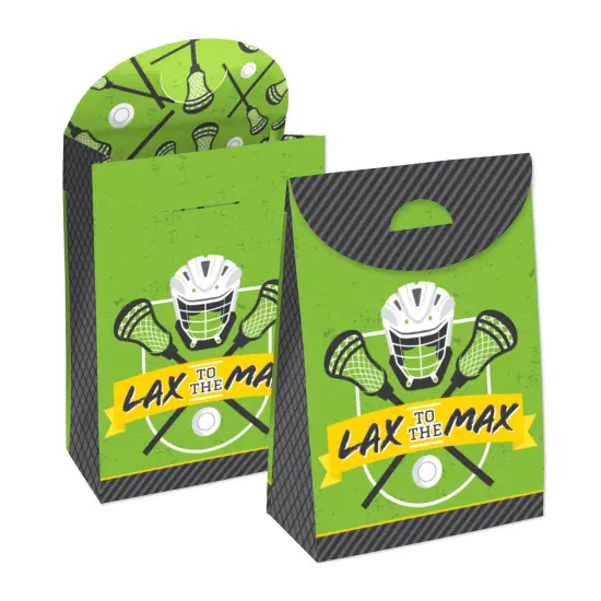 Big Dot of Happiness Lax to the Max Lacrosse Gift Favor Bags Party Goodie Boxes Set of 12 {1}