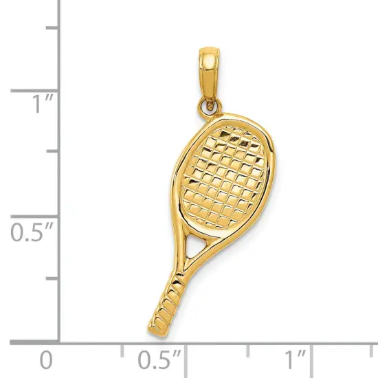 14K Gold 3D Racquetball Pendant Charm Jewelry 26 x 16 mm {5}