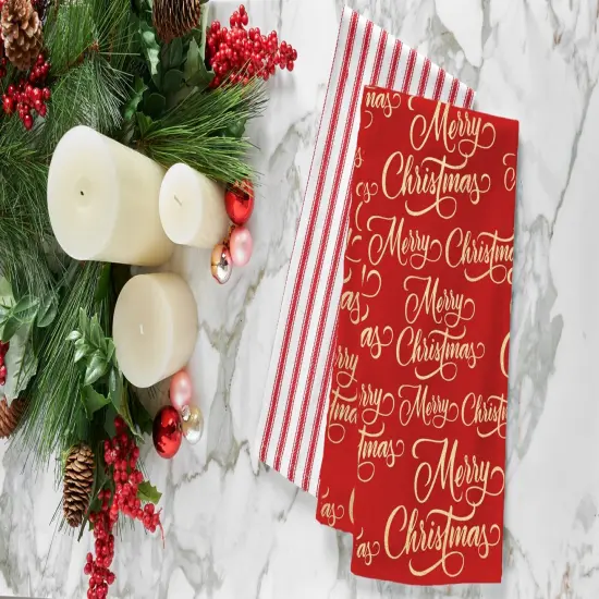 Glistening Gold Printed Kitchen Towel Set of 3 {5}