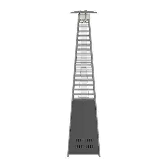 Merrick Lane Stainless Steel Pyramid Shape Portable Outdoor Patio Heater - 7.5 Feet Tall Slate Gray {3}
