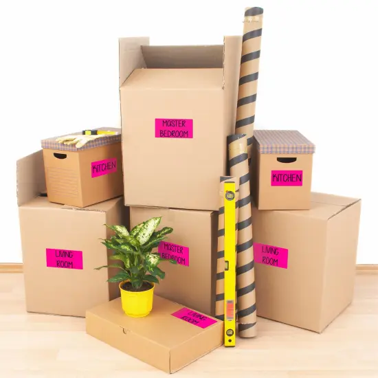 Avery 2"x 4" Neon Shipping Labels with Sure Feed, neon Pink labels for Laser Printers, 1,000 Neon Labels (5974) {6}