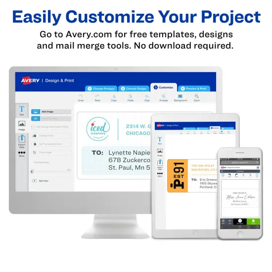 Avery Address Labels for Copiers, 1" x 2-13/16", 2,100 White Labels (5360) {5}