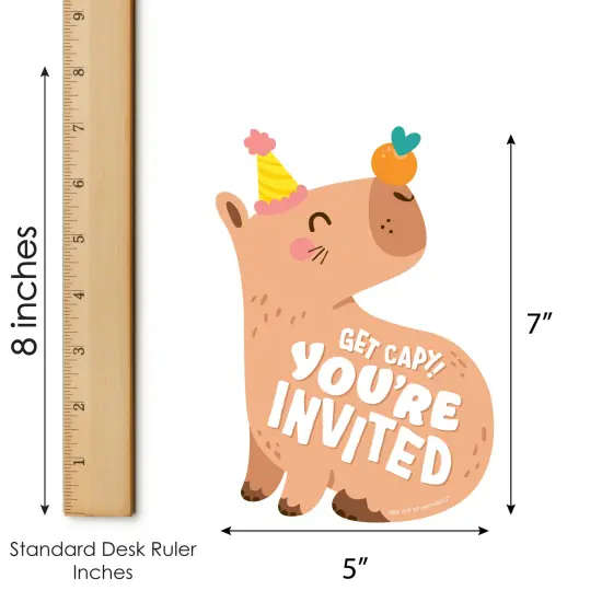 Big Dot of Happiness Capy Birthday - Shaped Fill-In Invitations - Capybara Party Invitation Cards with Envelopes - Set of 12 {7}