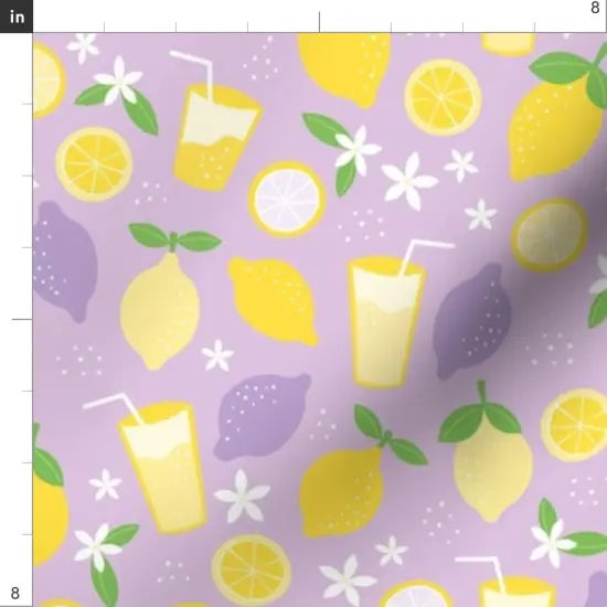 Various Fabrics by the Yard or Fat Quarter Summer Fruit Sweet Floral Cute Whimsical Lemons Lemonade Garden Purple Custom Printed Fabric by Spoonflower {4}