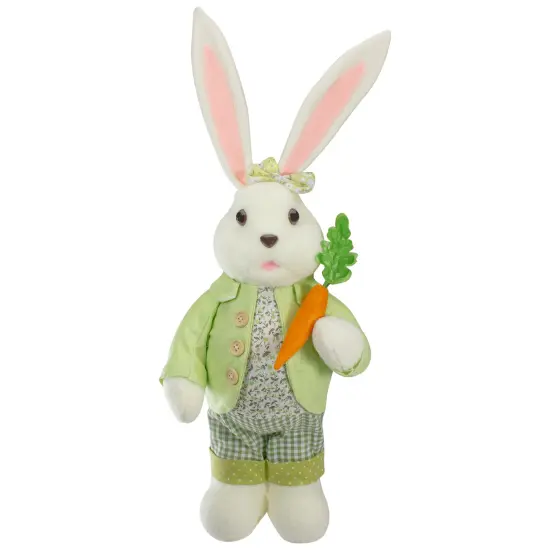 Northlight 20" White and Green Standing Rabbit Easter Figure {1}