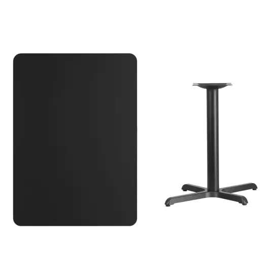 Emma and Oliver 30"x42" Rectangular Laminate Table with 23.5"x29.5" Table Height Base Black {3}