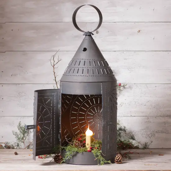 Irvins Country Tinware 36-Inch Tinner's Lantern with Chisel in Kettle Black {5}