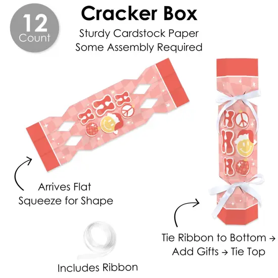 Big Dot of Happiness Groovy Christmas - No Snap Pastel Holiday Party Table Favors - DIY Cracker Boxes - Set of 12 {7}