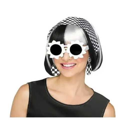 Fun World Black and White Checkered Instant Mod MIss Halloween Accessory {1}