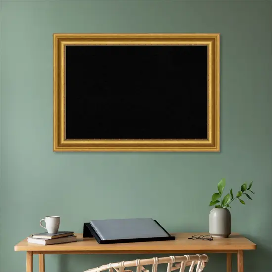 Parlor Framed Corkboard, Black Cork Parlor Gold {5}