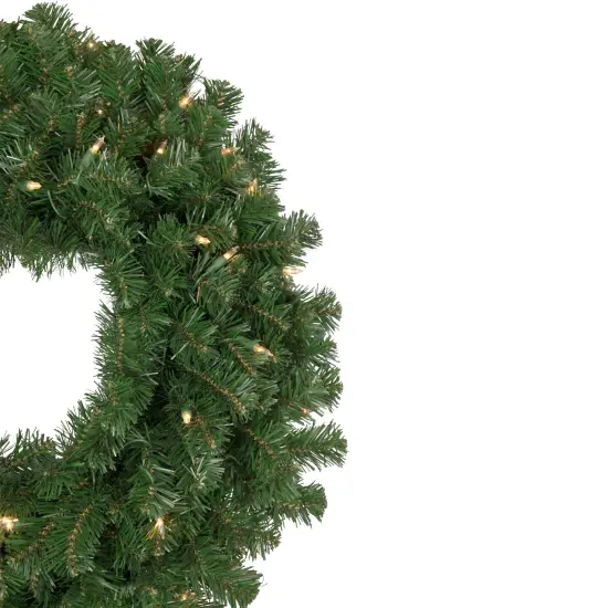 Northlight Pre-Lit Deluxe Windsor Pine Artificial Christmas Wreath - 30" - Clear Lights Green {4}