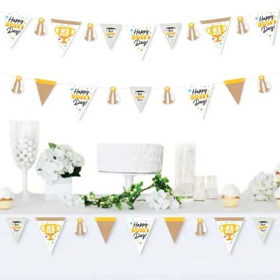 Big Dot of Happiness Happy Boss's Day - DIY Best Boss Ever Pennant Garland Decoration - Triangle Banner - 30 Pieces {3}