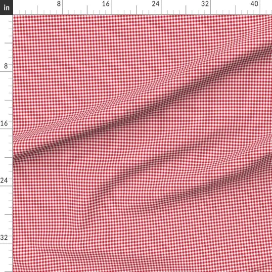 Various Fabrics by the Yard or Fat Quarter Tiny Red Check Ditsy Scale Summer Picnic Gingham Custom Printed Fabric by Spoonflower {1}