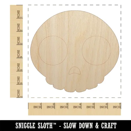 Witty Skull Icon Unfinished Wood Shape Piece Cutout for DIY Craft Projects {1}