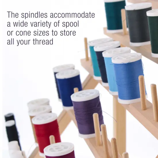 Premium Beechwood 60-Spool Sewing & Embroidery Thread Rack {5}