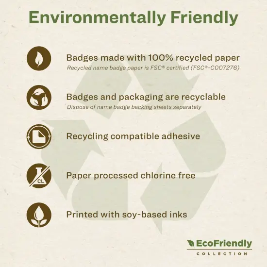 Avery EcoFriendly Recycled Name Tags, 2-1/3" x 3-3/8", White, Removable Adhesive, 400 Printable Name Badges (45395) {4}