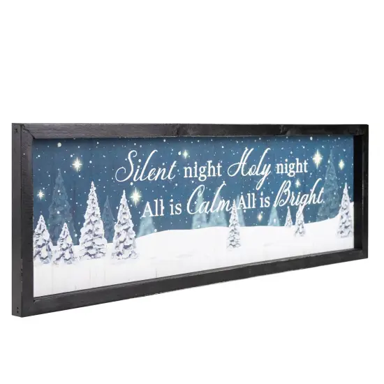 Northlight 23.5" Framed Silent Night Christmas Wall Sign Blue {6}