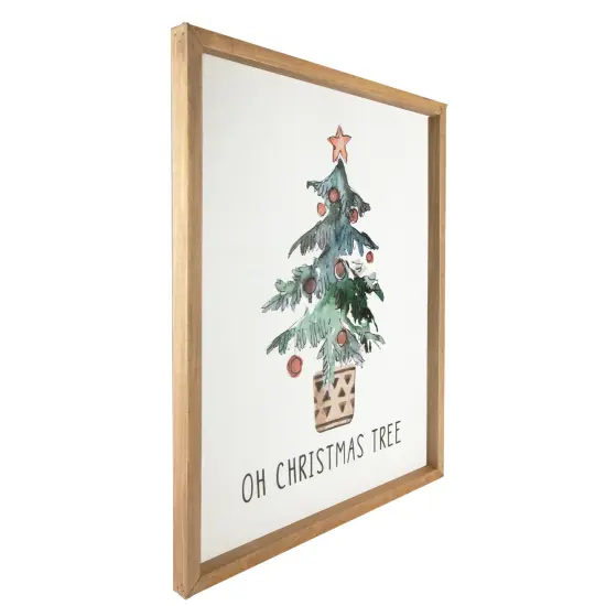 Northlight Wooden Framed "Oh Christmas Tree" Wall Art Decoration - 20" White {4}