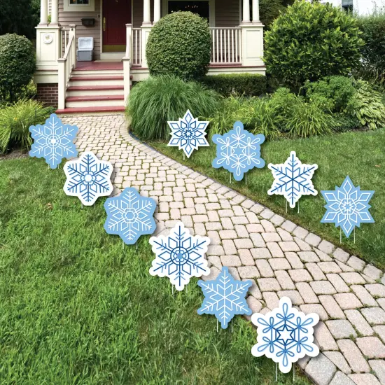Big Dot of Happiness Blue Snowflakes - Lawn Decorations - Outdoor Winter Holiday Party Yard Decorations - 10 Piece {1}