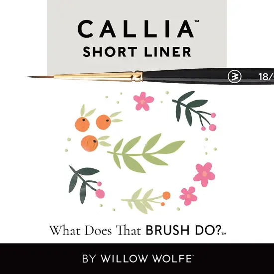 Willow Wolfe Callia Artist Short Liner Brush-18/0 {6}