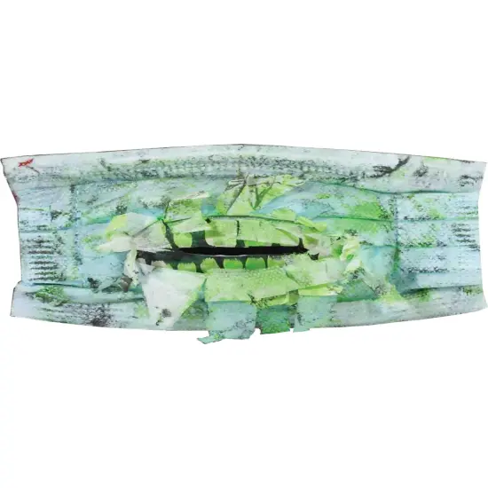 Biohazard Zombie Costume Accessory Green Oozing Doctor's Surgical Mask {1}