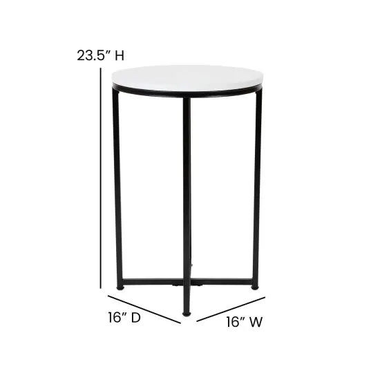 Merrick Lane Fairdale End Table with Round Cross Brace Frame Clear/Brushed Gold {9}