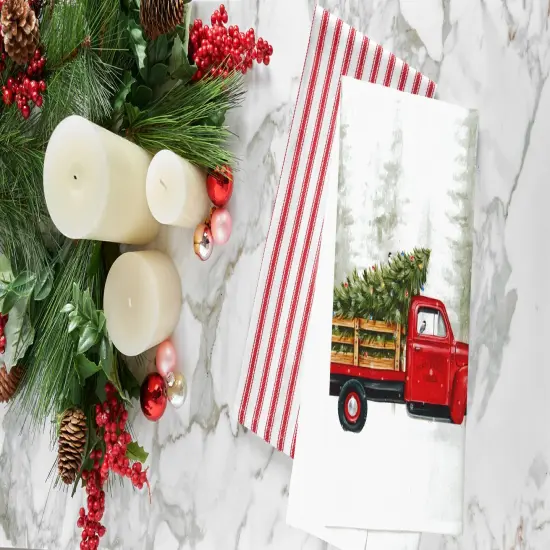 Holiday Truck Cruiser Printed Flour Sack Kitchen Towel Dishtowel {4}